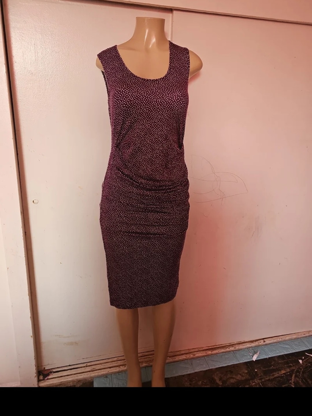 Ingrid & Isabel Plum Sleeveless Midi Sheath Dress